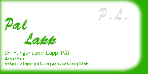 pal lapp business card